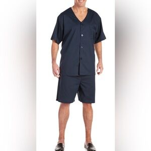 Harbor Bay|Men's Navy button up shirt & shorts matching set,NWT in size 2X•••